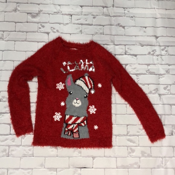 Fa-la-la Llama Christmas Pullover Sweater - Picture 2 of 6